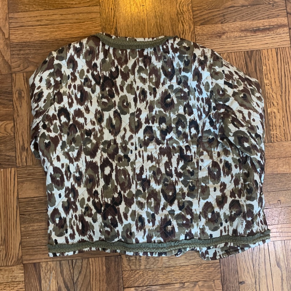 J Crew camo olive green patterned quilted blazer - Picture 6 of 6